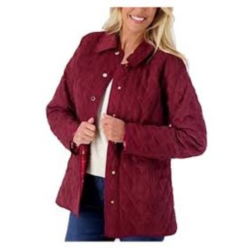 NWOT Isaac Mizrahi Live Faux Suede Bridgehampton Womens Quilted Jacket Size 5X N